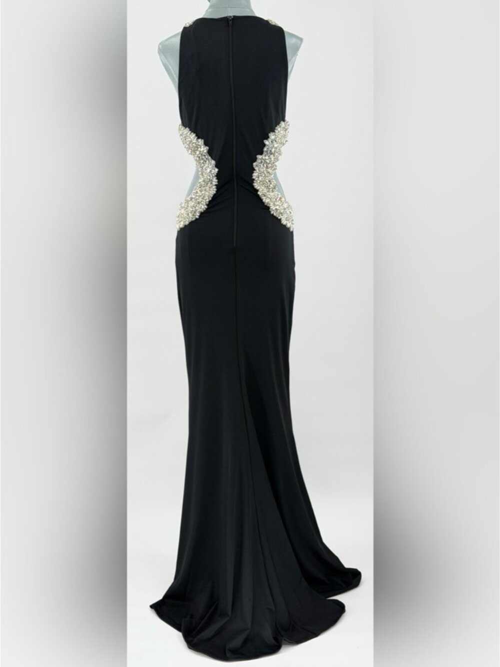 🆕 BRONX & BANCO 🧿 NWOT Camila Rhinestone Cut-Out Gown, Black - Sz L US 8 - Picture 8 of 15